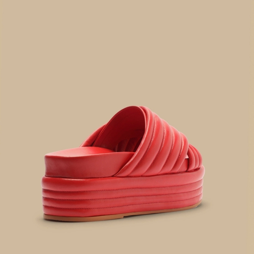 Red Puff Platform Sandal - Picture 5 of 10